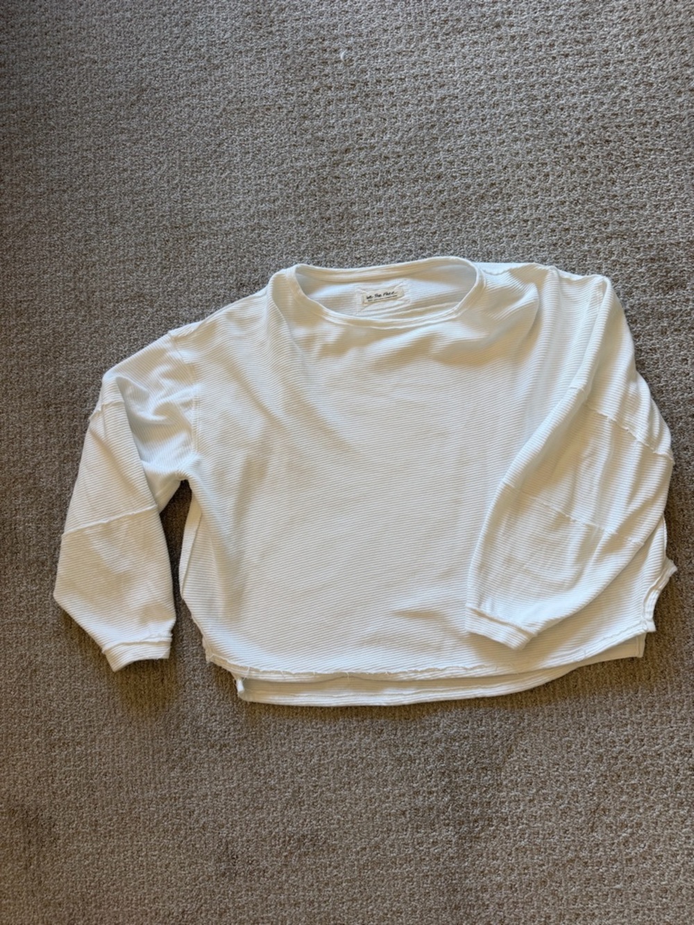 We The Free Kids Cream Waffle-Knit Long Sleeve Top